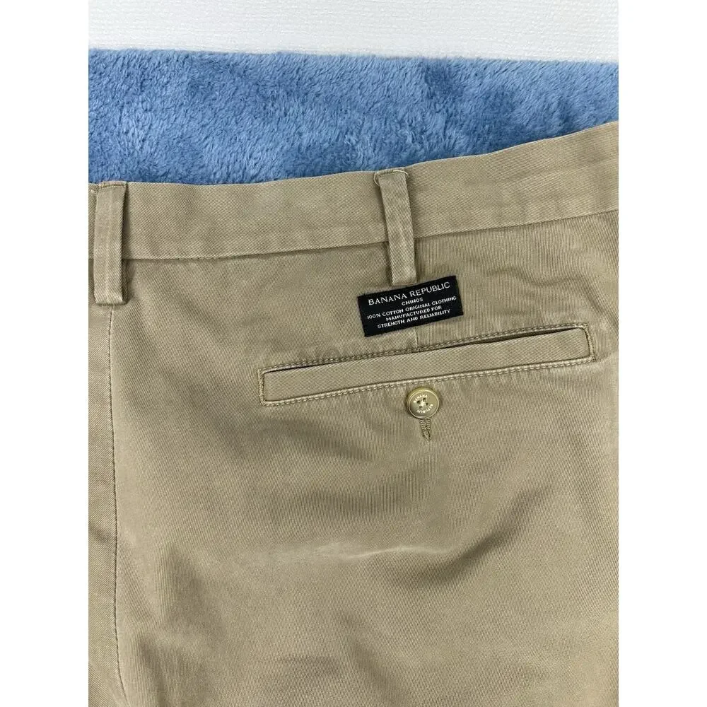 Banana Republic Pants Mens 38x32 Aiden Fit Chino Flat Front Khaki Casual